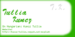 tullia kuncz business card